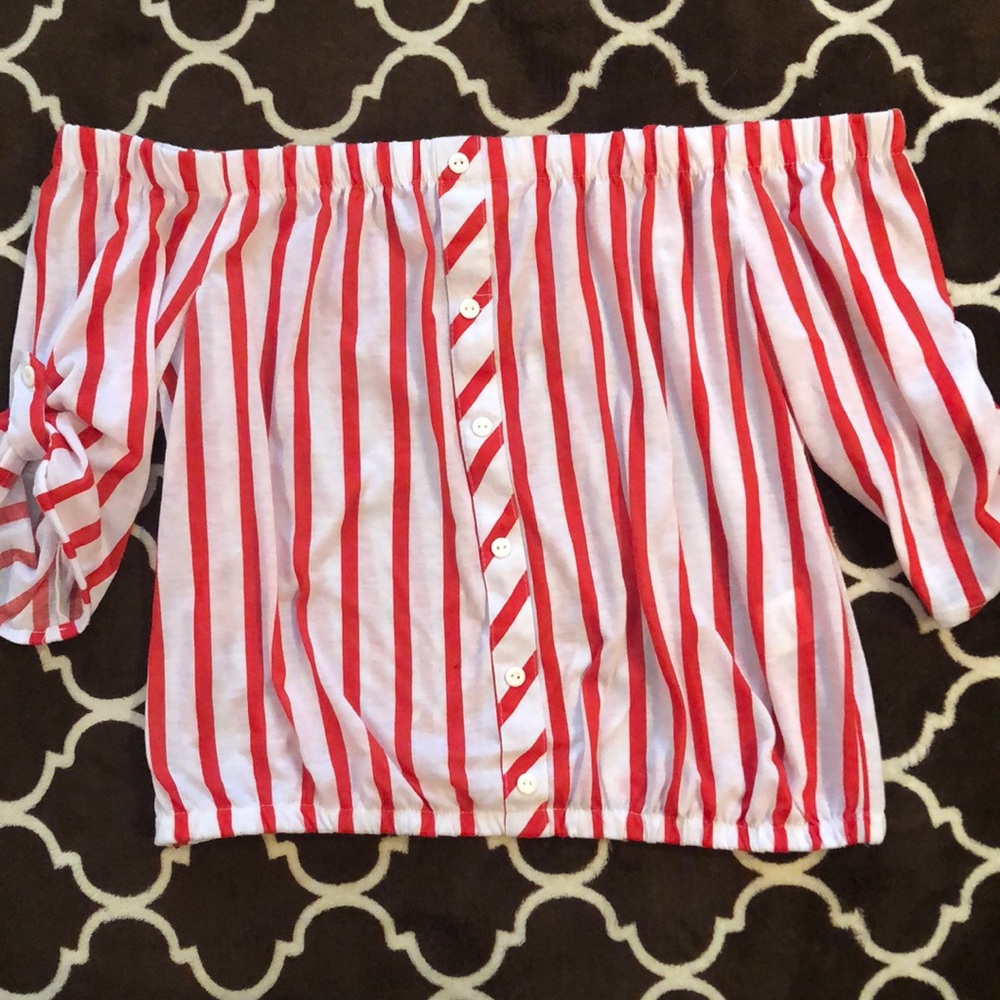 Striped Off the shoulder top